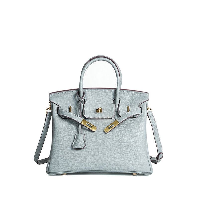 TrendAura Jessica Structured Leather Handbag - Timeless Elegance With Flap Closure And Detachable Strap