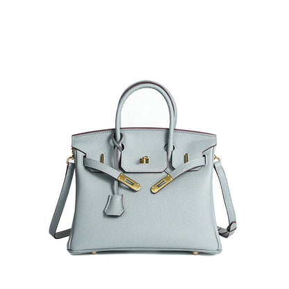 TrendAura Jessica Structured Leather Handbag - Timeless Elegance With Flap Closure And Detachable Strap