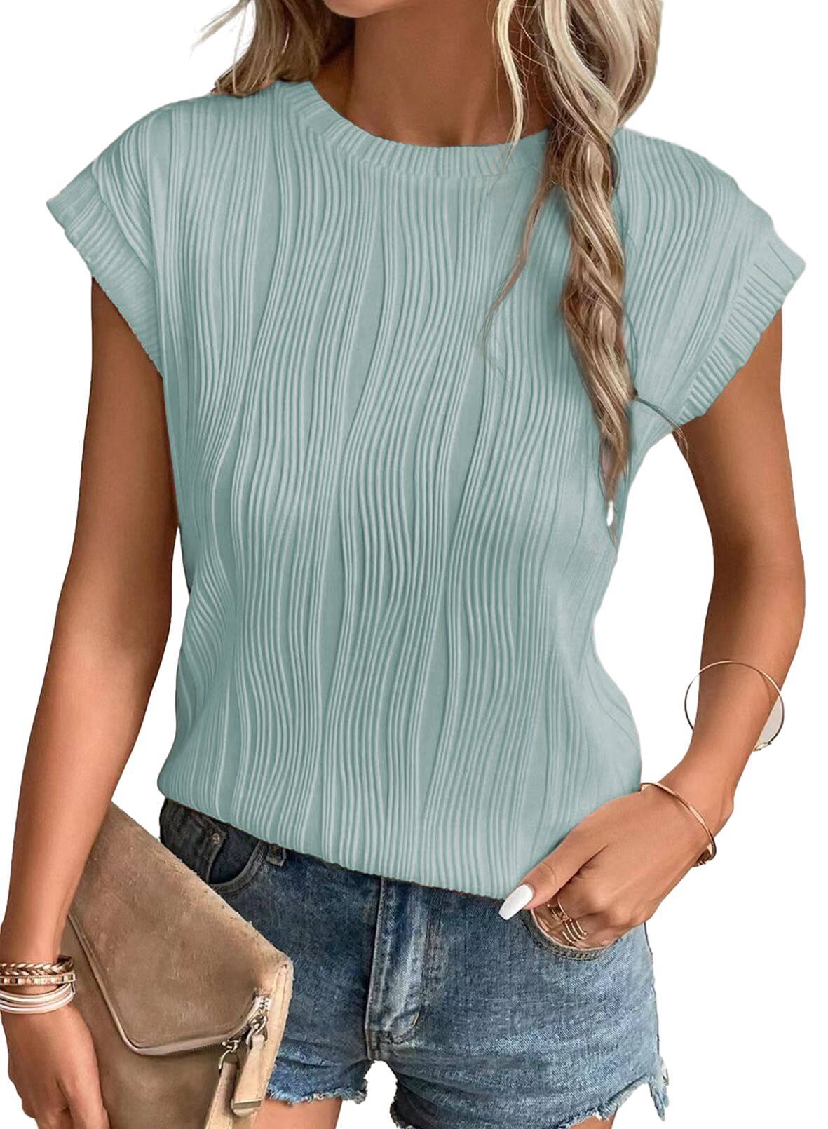 Casual round neck t-shirt for women - soft and elegant