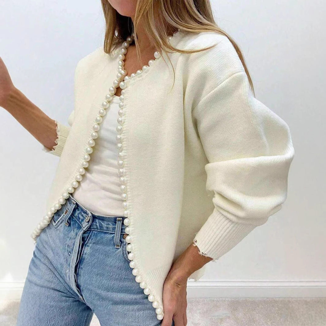 Women’s Cardigan – Relaxed Fit – Soft Knit – Pearl Button Front – Long Sleeve Casual Layer