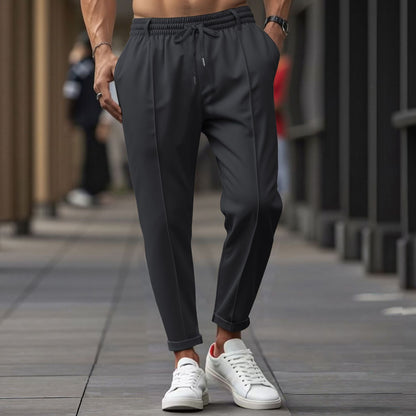Men's Jogging Pants Cotton Blend Elite Comfort Straight Leg With Elastic Waist Full Length For Workout And Lounge