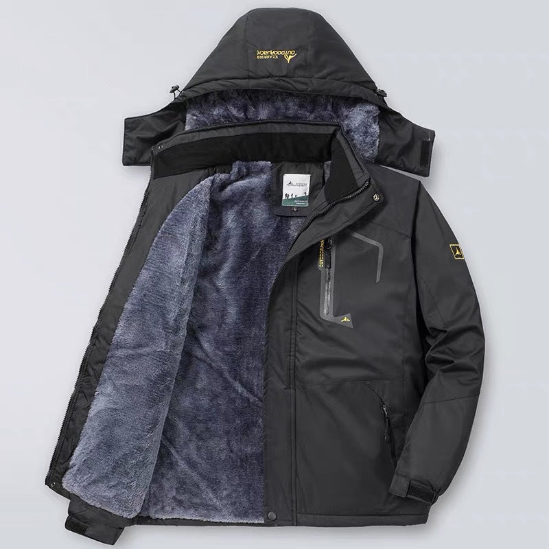 Mens Waterproof Hooded Jacket Regular Fit Wind Resistant With Zip Pockets Nordisk Flair