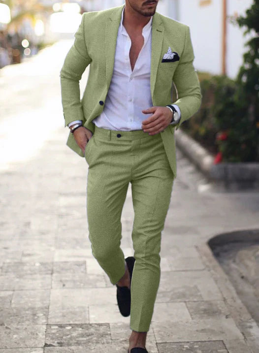 Men's Lightweight Formal Two Piece Suit With Refined Tailoring For Summer Professionals