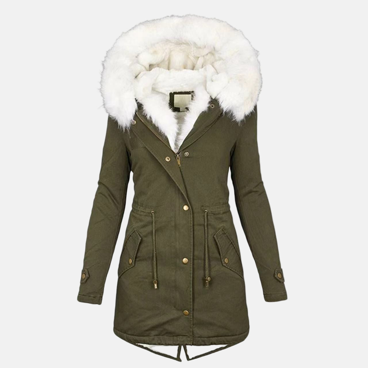 Women’s Hooded Parka With Faux Fur Collar