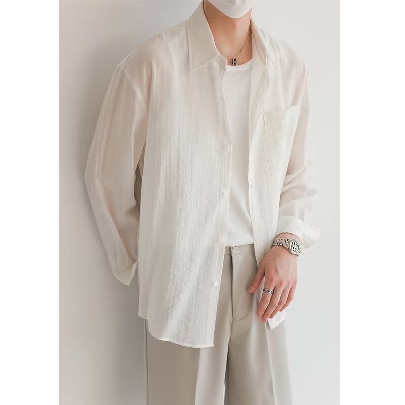 Nordisk Flair Men's Long Sleeve Shirt In Light Cotton With Relaxed Fit And Button Closure