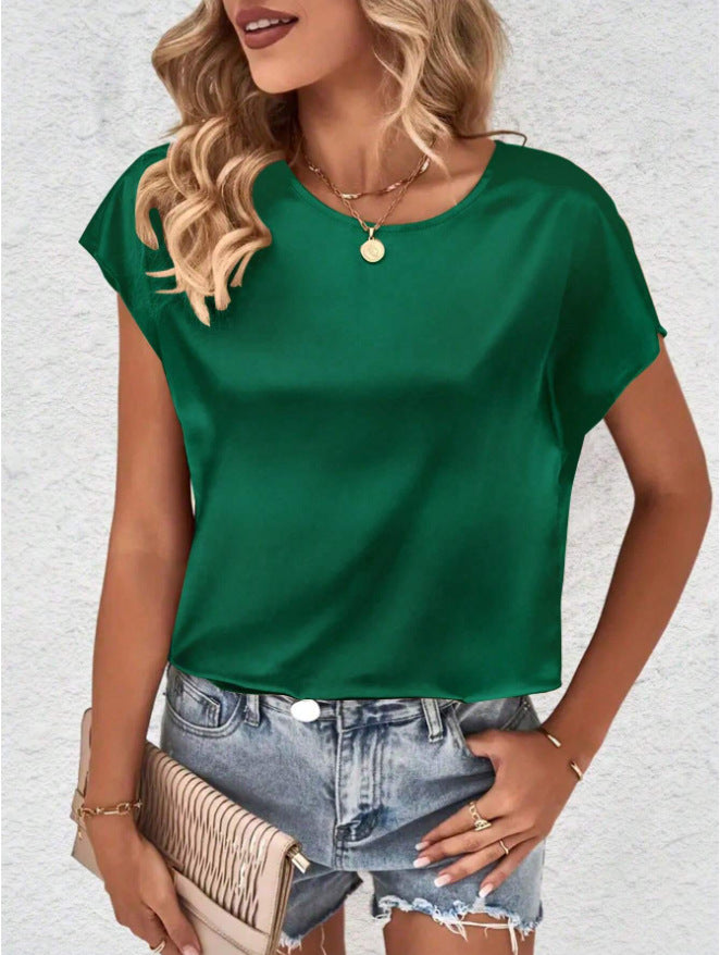 Satin batwing sleeve top for women – elegant and comfortable