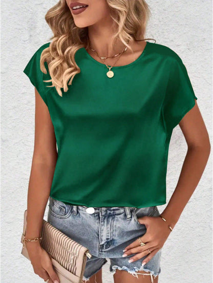 Satin batwing sleeve top for women – elegant and comfortable