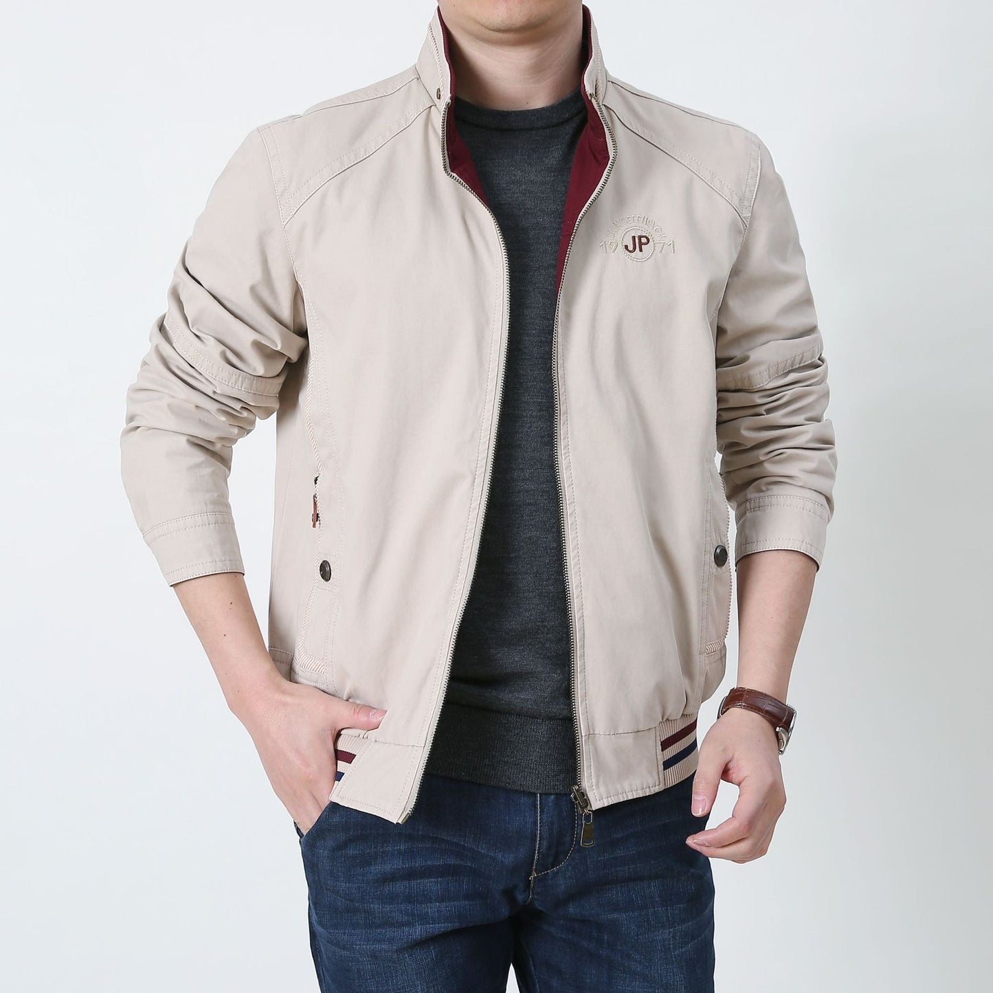 Men's Reversible Jacket With Zipper Breathable Mix Standard Fit Casual Look By Nordic Flair