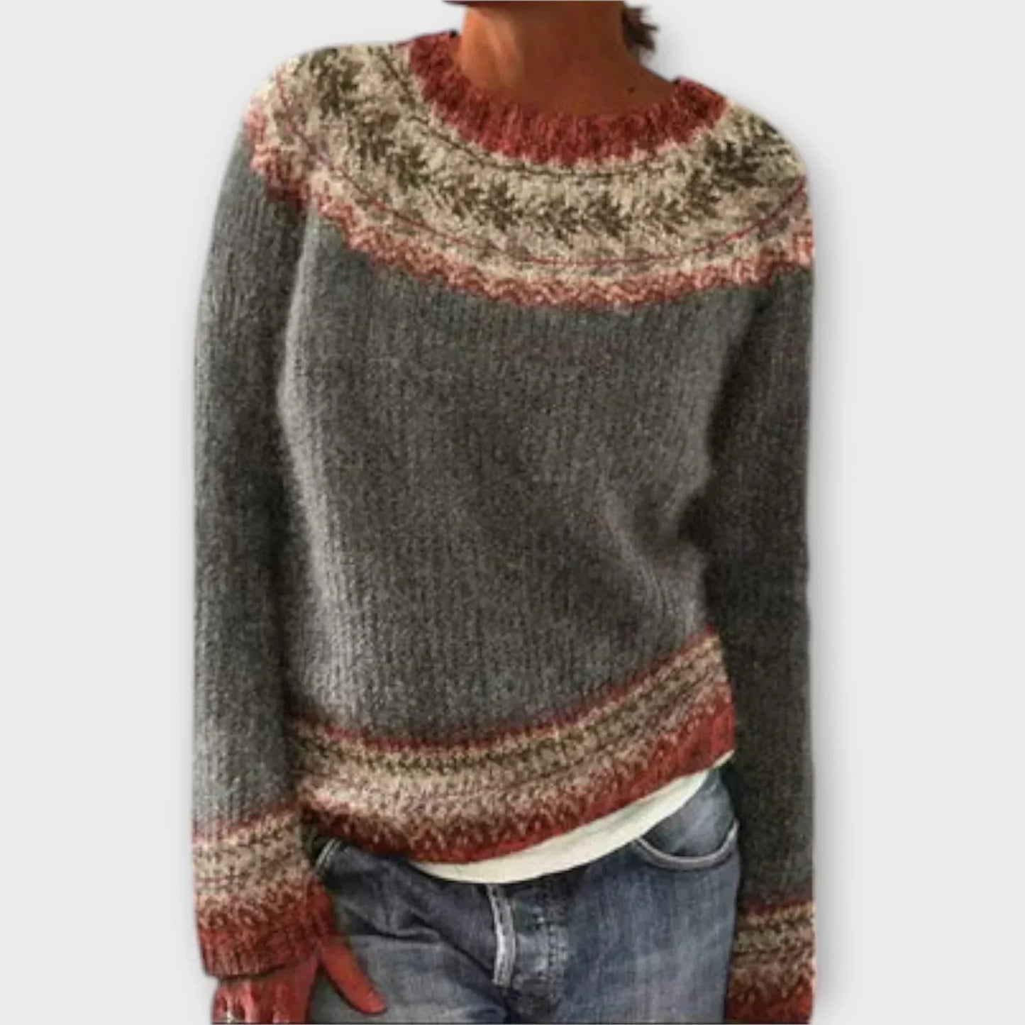Women's Vintage-Inspired Sweater with Classic Design and Soft Texture