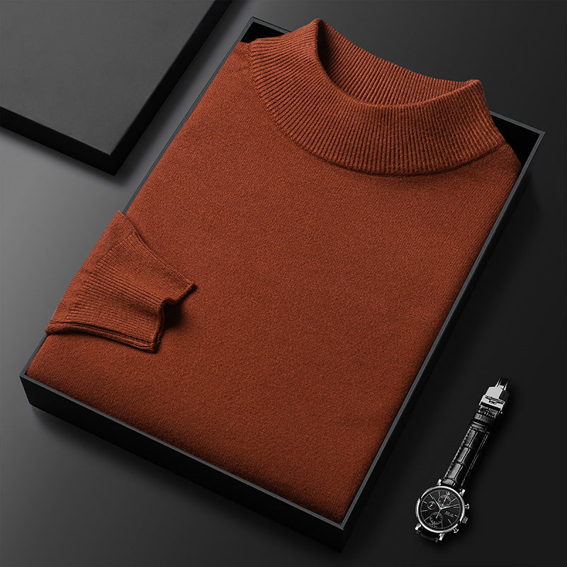 Ryan | Winter knit pullover with half turtleneck