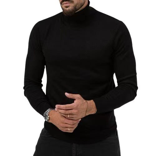 Nordisk Flair Men's Turtleneck Top Slim Fit Cotton Blend Long Sleeve Ribbed Trim