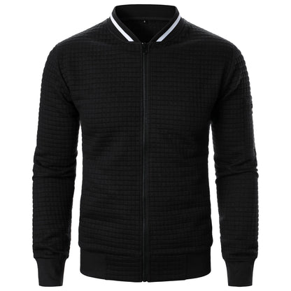 TrendAura Men's Quilted Bomber Jacket With Zipper Closure Ribbed Collar And Cuffs Regular Fit