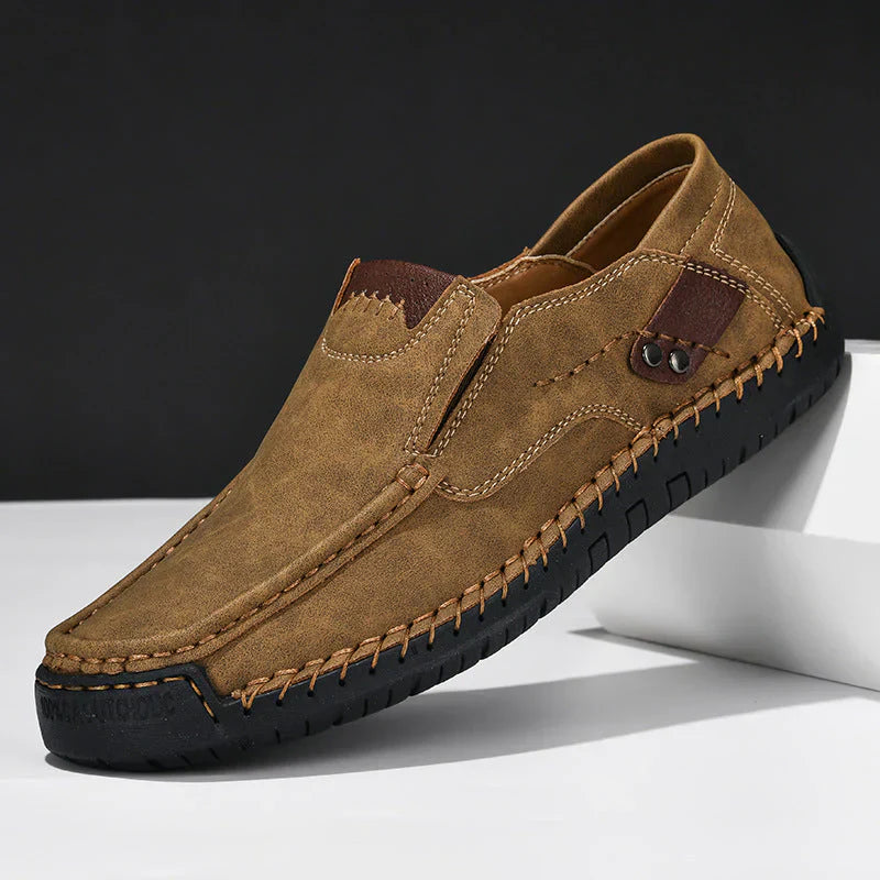 Gentlemans Trail Walkers Leather Shoes With Non Slip Soles For Men All Day Comfort Rugged Style