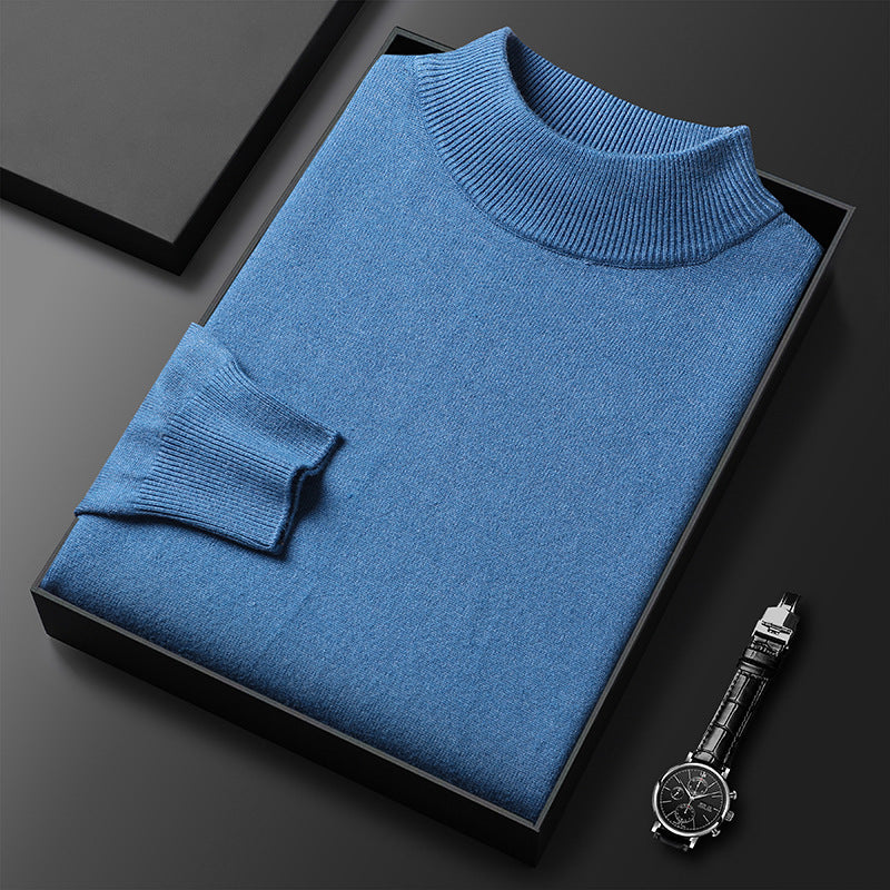 Ryan | Winter knit pullover with half turtleneck