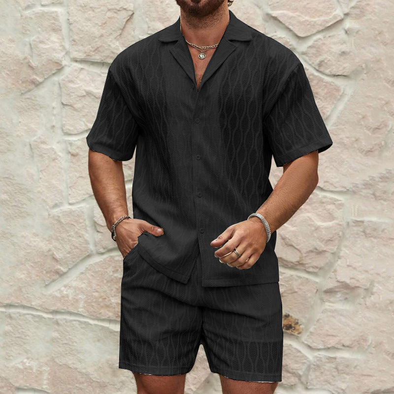 TrendAura Men's Lightweight Cotton Short Sleeve Shirt and Shorts Set, Relaxed Fit, 2-Piece Summer Casual