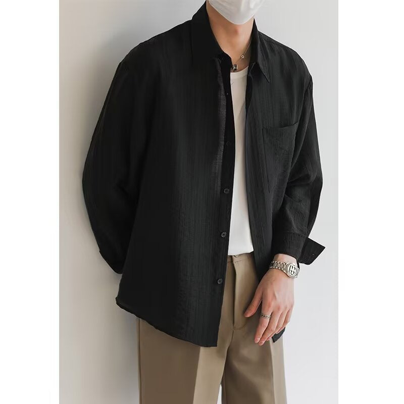 Nordisk Flair Men's Long Sleeve Shirt In Light Cotton With Relaxed Fit And Button Closure