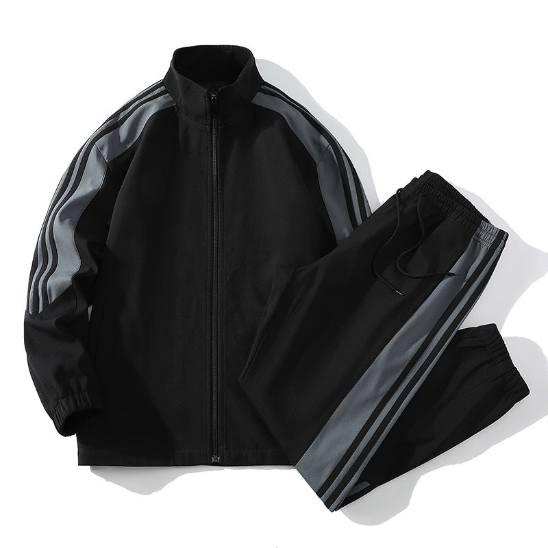 Men's Tracksuit Set Zip Up Jacket Joggers With Contrast Stripes For Active Men Modern Relaxed Fit Sportswear