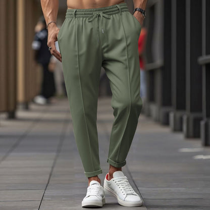 Men's Jogging Pants Cotton Blend Elite Comfort Straight Leg With Elastic Waist Full Length For Workout And Lounge
