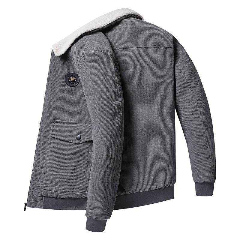 Mens Corduroy Jacket With Wool Lining Loose Fit Button Front Flap Pockets Nordisk Flair By TrendAura