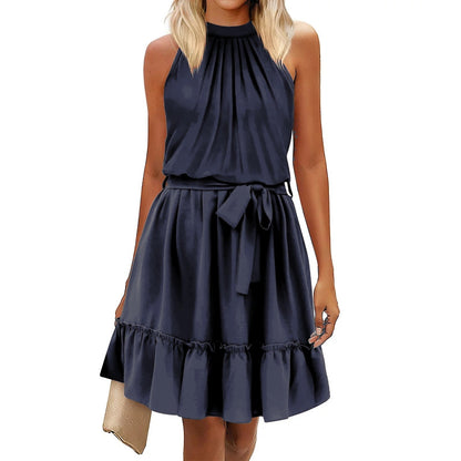 Elegant round-neck dress - Summer style