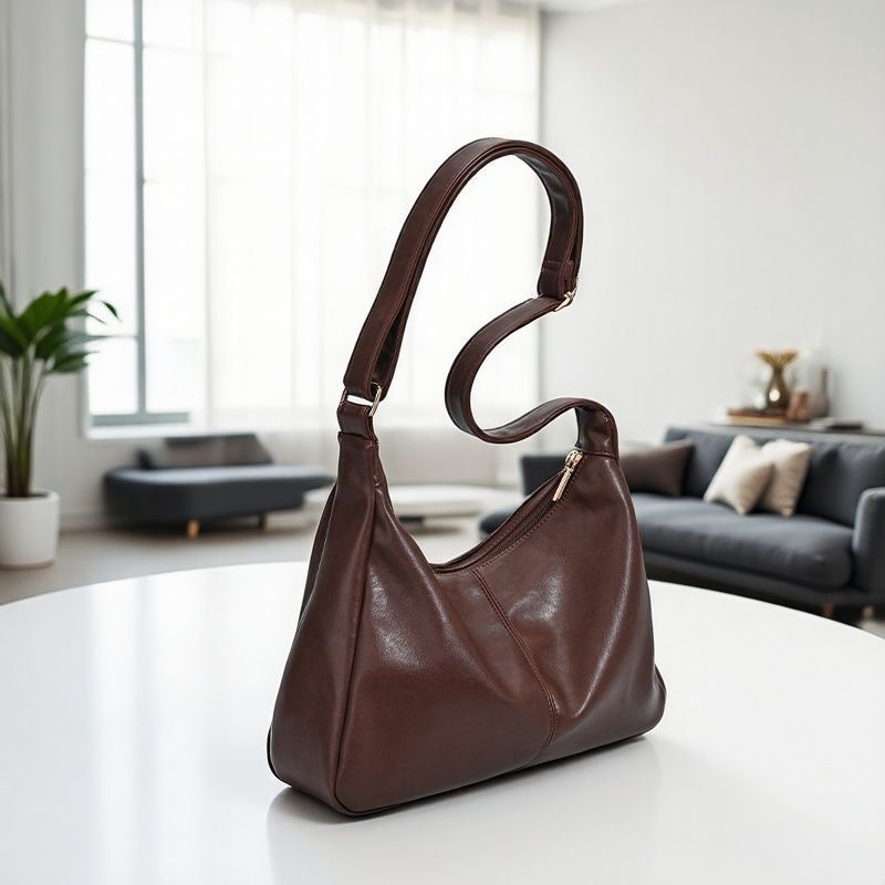 TrendAura Judith Vegan Leather Shoulder Hobo Bag - Effortless Everyday Style With Secure Zip Closure And Wide Strap