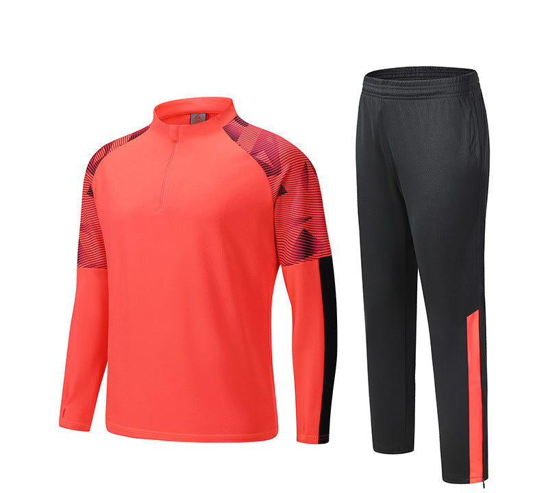 Sport Performance Wear Men's Training Tracksuit Set With Quarter Zip Top And Dynamic Shoulder Detailing