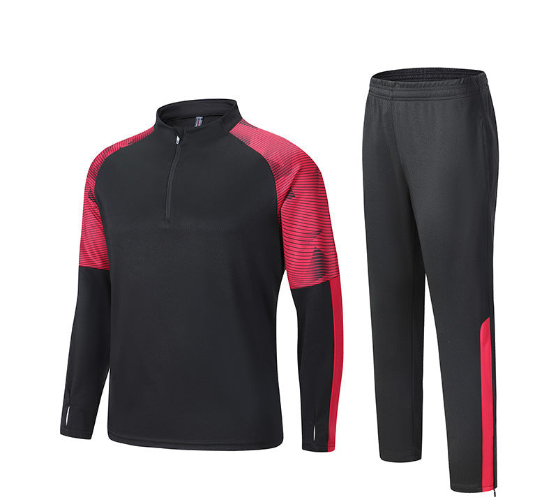 Sport Performance Wear Men's Training Tracksuit Set With Quarter Zip Top And Dynamic Shoulder Detailing