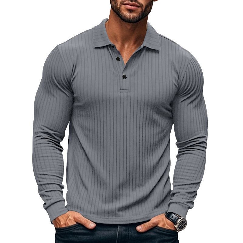 Mens Slim Fit Ribbed Knit Henley Shirt With Long Sleeve Button Placket Collar For Everyday Casual