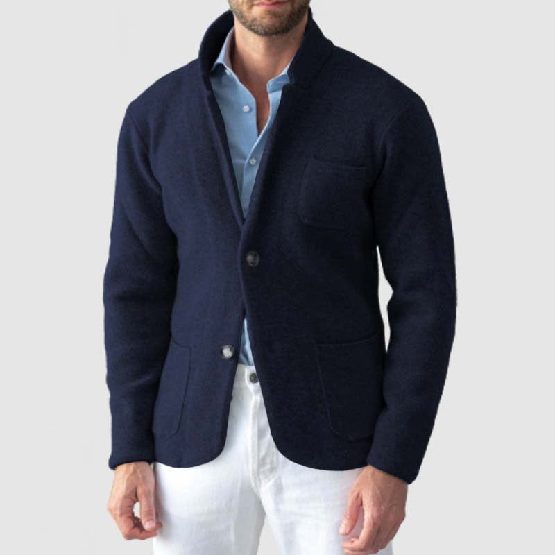 Nordisk-Flair Men's Knit Blazer Slim Fit Wool Blend Notched Lapel Casual Smart Style By TrendAura