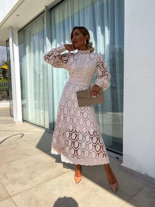 Lou Fashionable Lace Dress For Women, Elegant French Lace, Timeless Comfort, Ideal For Special Occasions