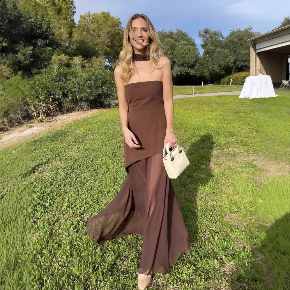 Evening Dress With Slit Corset Bodice For Modern Brides 2025 Elegant Minimalist Gown