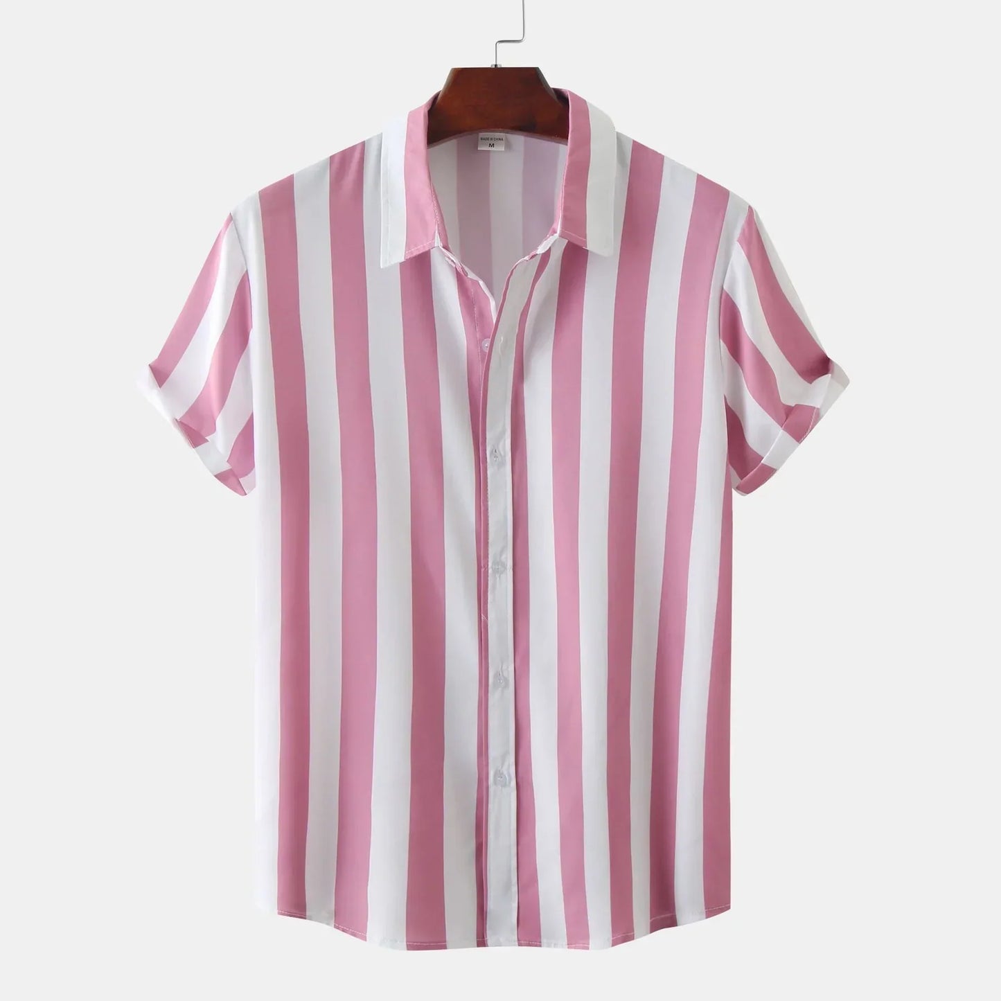 Short Sleeve Button-Down Shirt For Men | Vertical Stripes