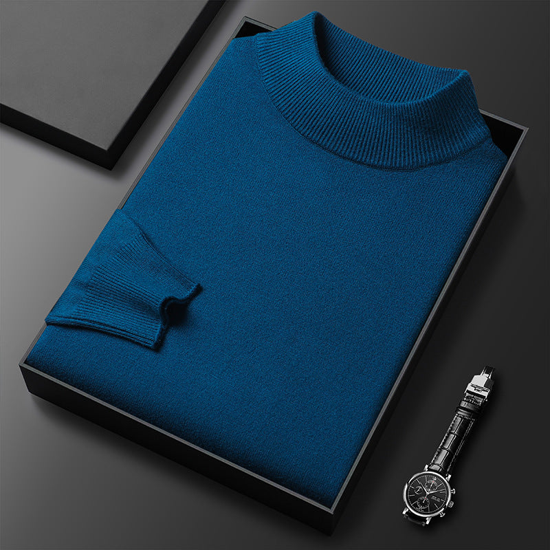 Ryan | Winter knit pullover with half turtleneck