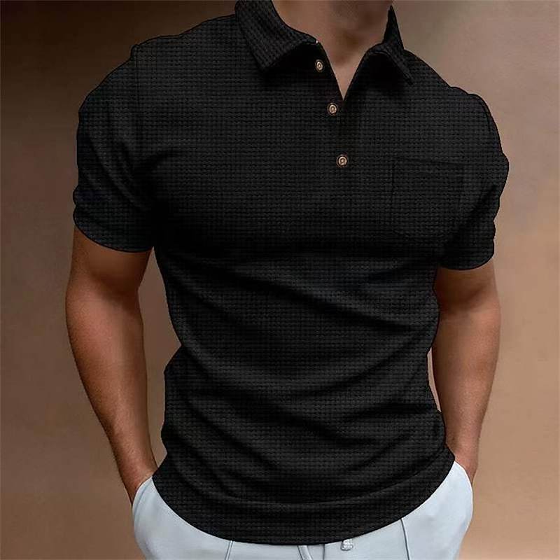 Nordisk Flair Men’s Polo Shirt Slim Fit Pique Knit Chest Pocket Short Sleeve Everyday Style