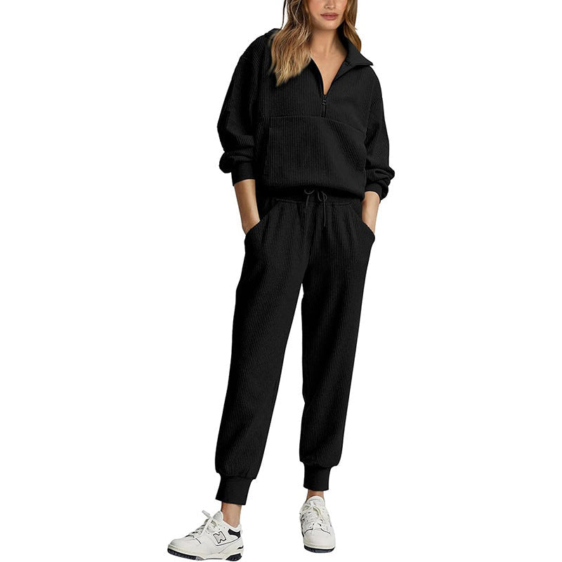 Women’s Relaxed Fit Tracksuit Set | Ribbed Design