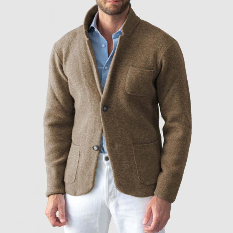 Nordisk-Flair Men's Knit Blazer Slim Fit Wool Blend Notched Lapel Casual Smart Style By TrendAura