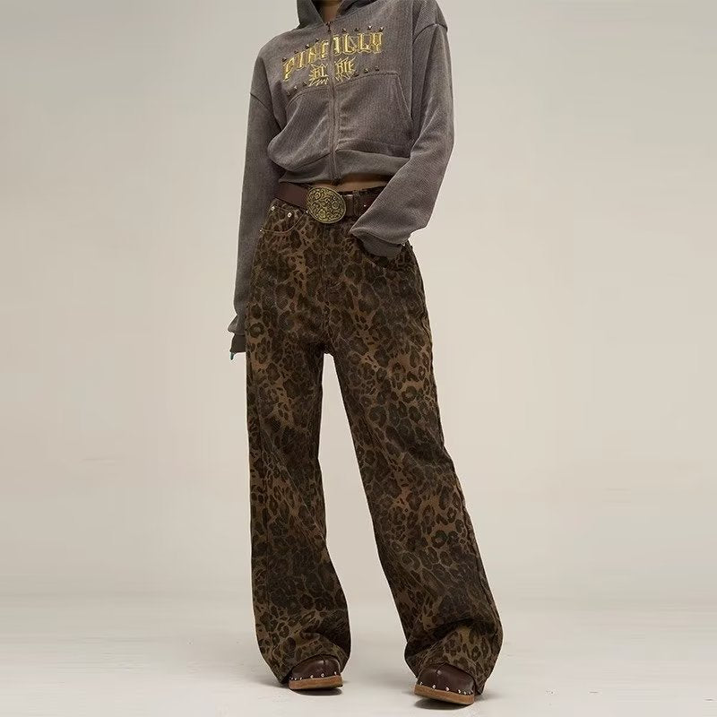 Women's wide-leg pants | leopard print