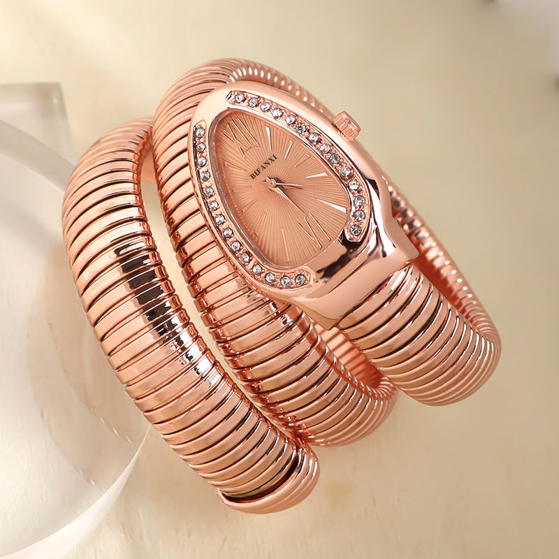 Eloura-Moda | Snake Watch with Quartz Movement and Personalized Bracelet