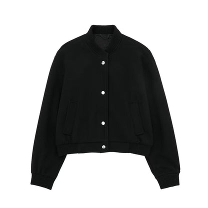 TrendAura | Pilot jacket with ribbed structure and stand-up collar