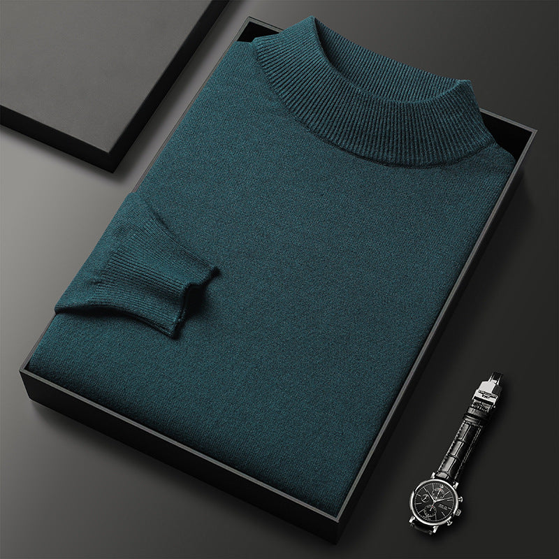 Ryan | Winter knit pullover with half turtleneck