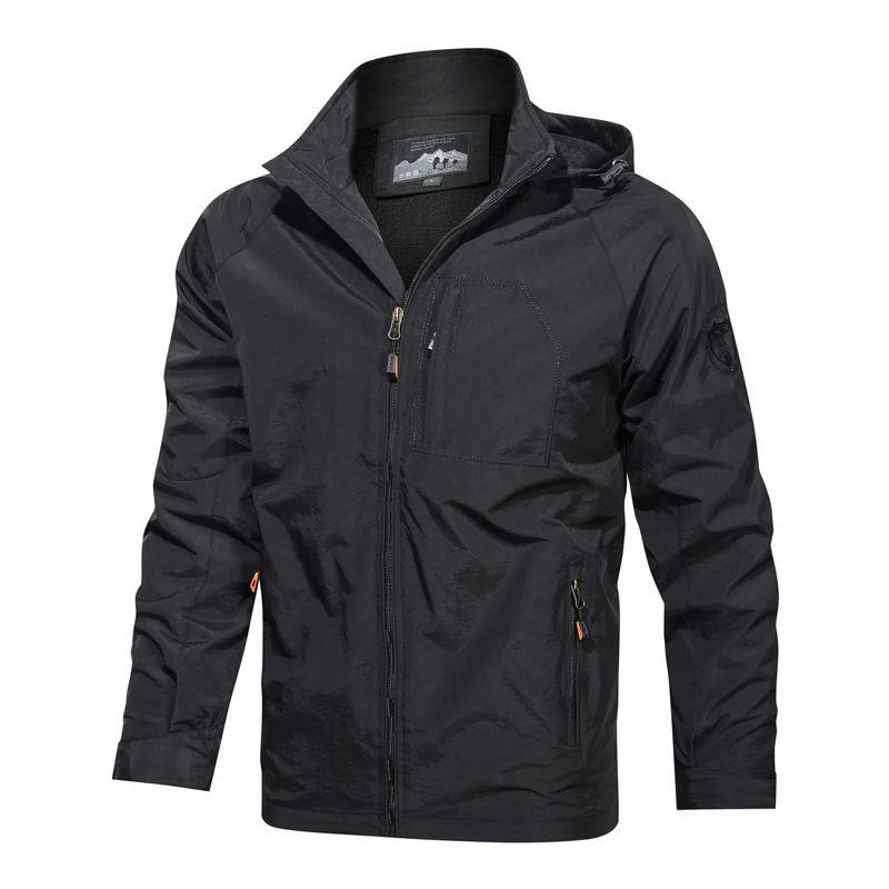 Men's Hooded Jacket Windproof Water Resistant With Zipper Pockets Relaxed Fit Nordisk Flair By TrendAura