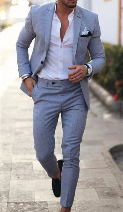 Men's Lightweight Formal Two Piece Suit With Refined Tailoring For Summer Professionals
