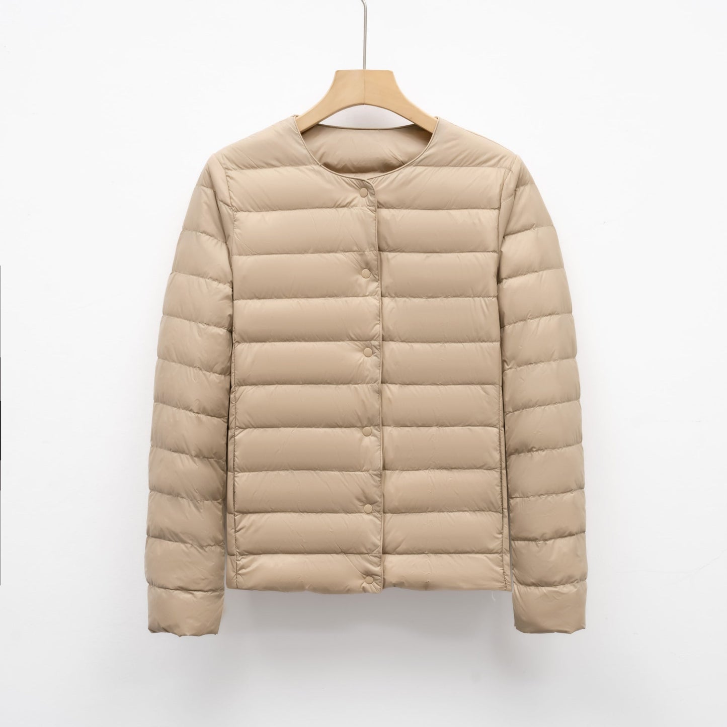 Women’s Down Jacket – Slim Fit – Lightweight Quilted – Snap Front – Hip Length