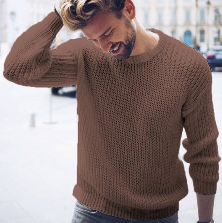 Nordisk-Flair Men's Cotton Blend Sweater Relaxed Fit Crew Neck With Ribbed Hem And Cuffs
