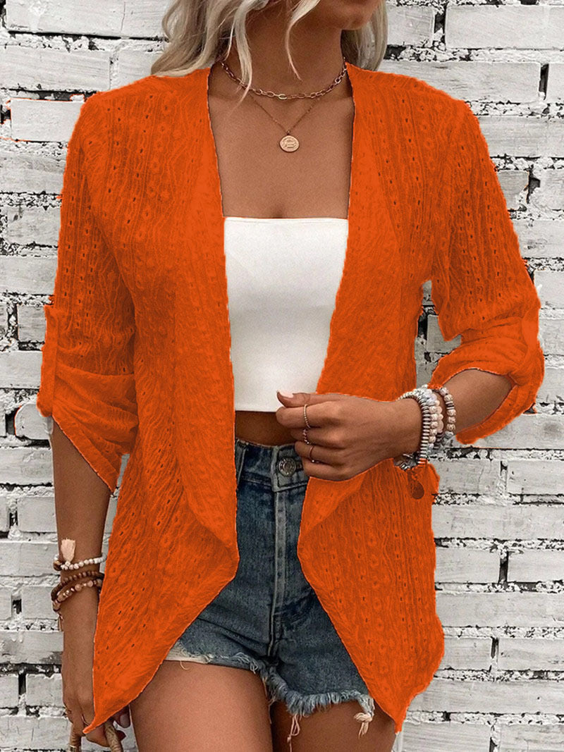Women's Cardigan – Crocheted Knit – Open Front – Relaxed Fit – Boho Layering