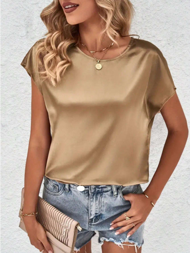 Satin batwing sleeve top for women – elegant and comfortable