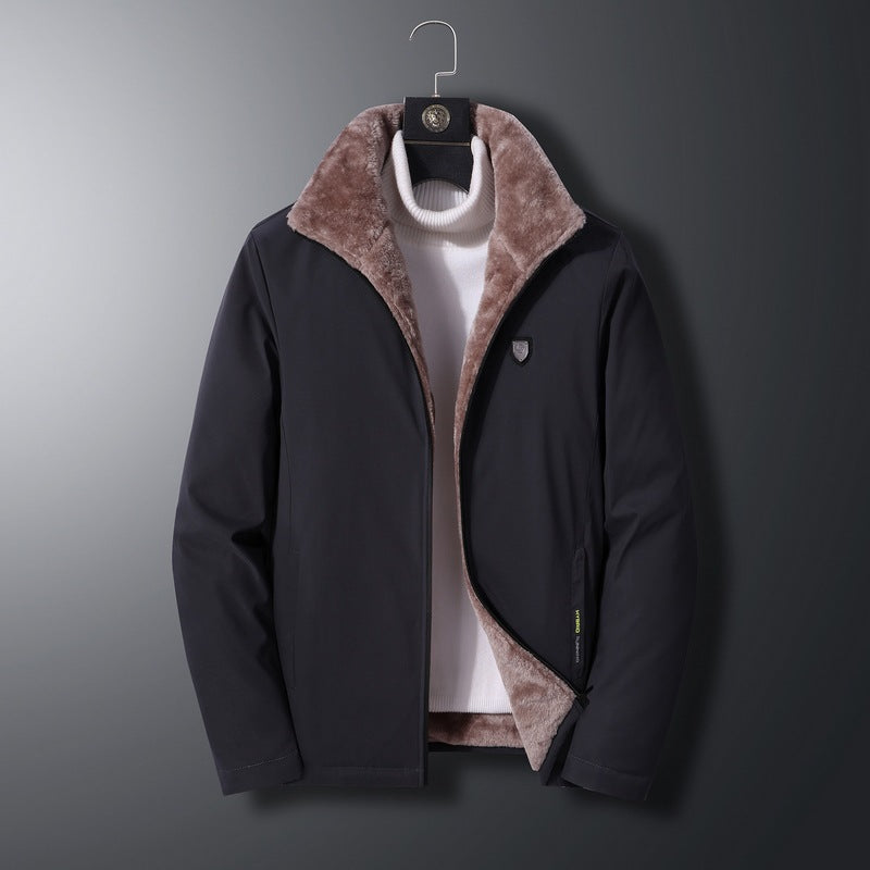 Men's Parka Jacket Water Resistant Faux Fur Lined Hip Length Modern Fit Winter Coat