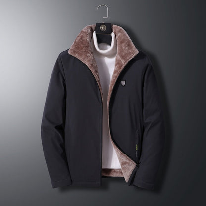 Men's Parka Jacket Water Resistant Faux Fur Lined Hip Length Modern Fit Winter Coat