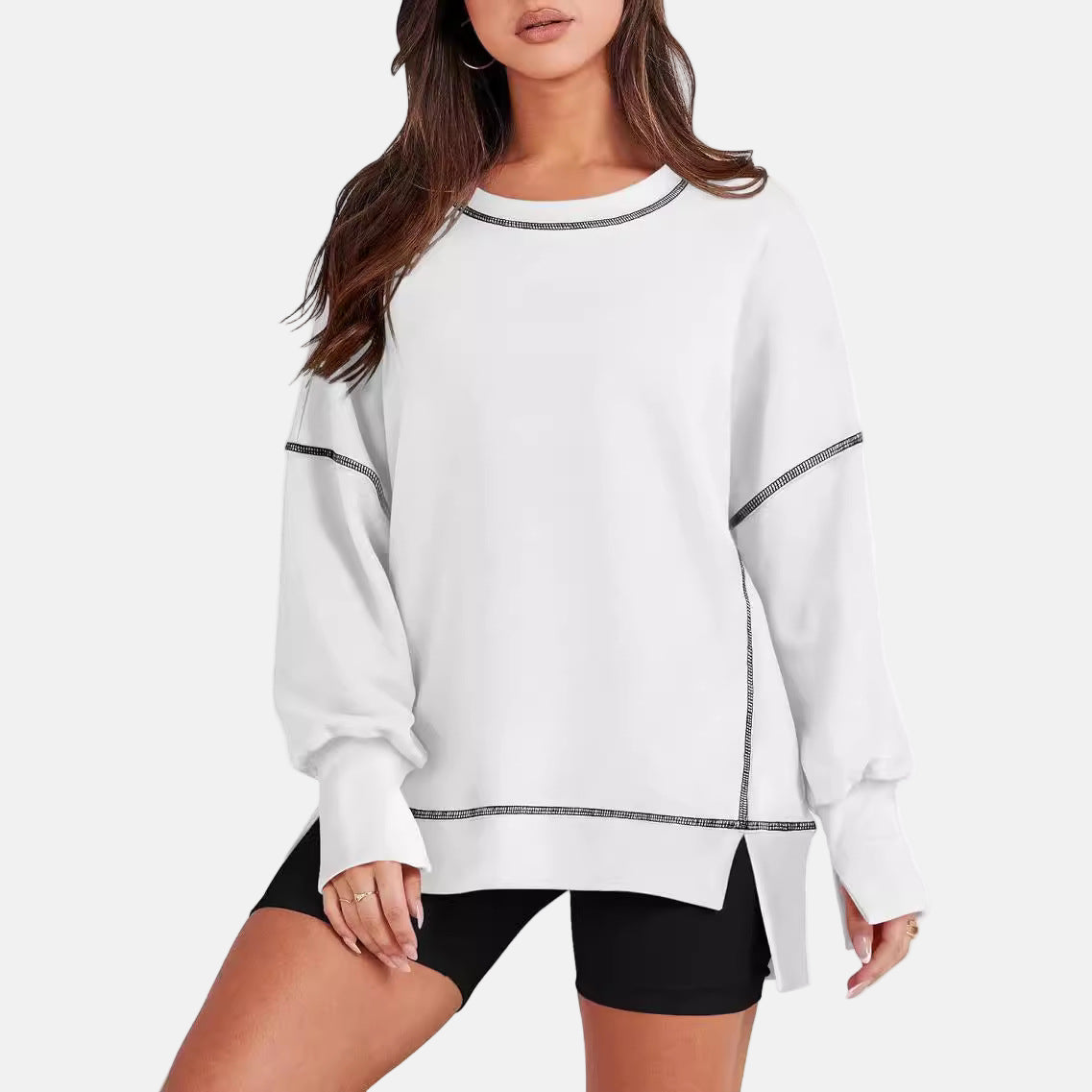 Women's Oversized Sweatshirt - Long Sleeve - Casual Pullover