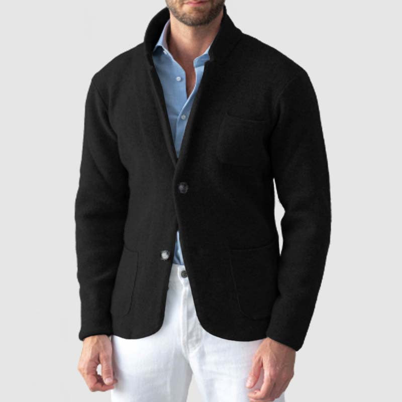 Nordisk-Flair Men's Knit Blazer Slim Fit Wool Blend Notched Lapel Casual Smart Style By TrendAura